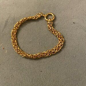 Gold over Sterling Silver Byzantine Style Bracelet 7.5 inches